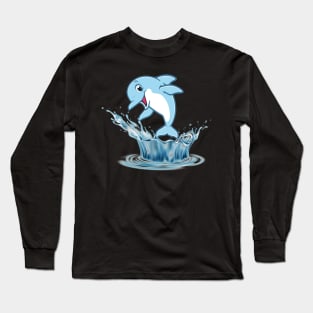 Dolphin dancing in water Long Sleeve T-Shirt